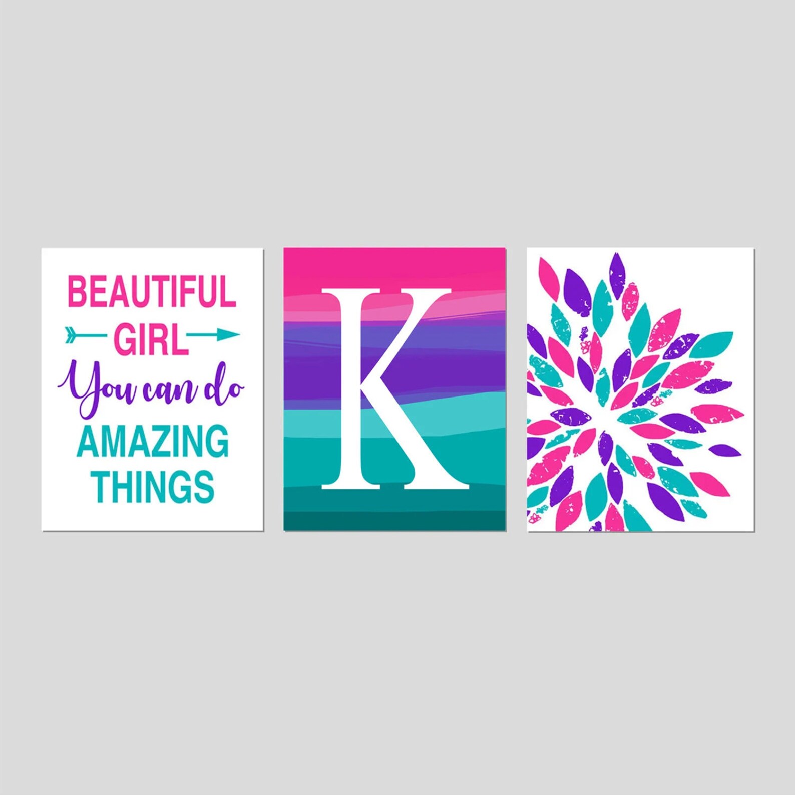 Wall Art for Girls Room Decor Tween Girl Bedroom Decor Ombre Etsy