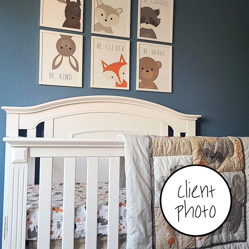 Woodland Nursery Decor Boy Woodland Animal Nursery Woodland Etsy