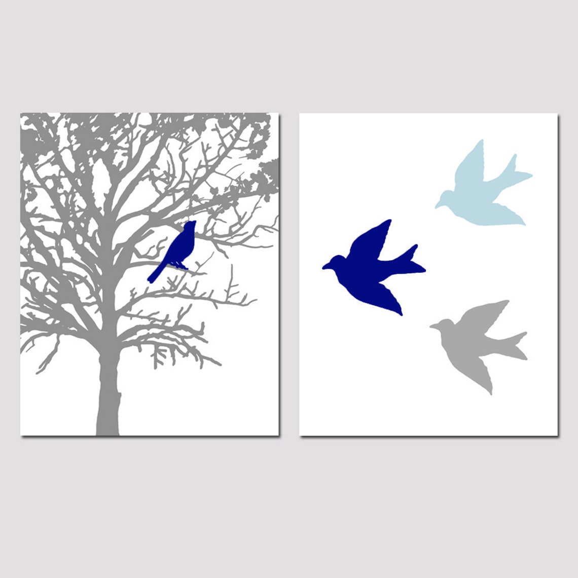 Set of Two 8x10 Prints Birds and Trees Perfect for - Etsy