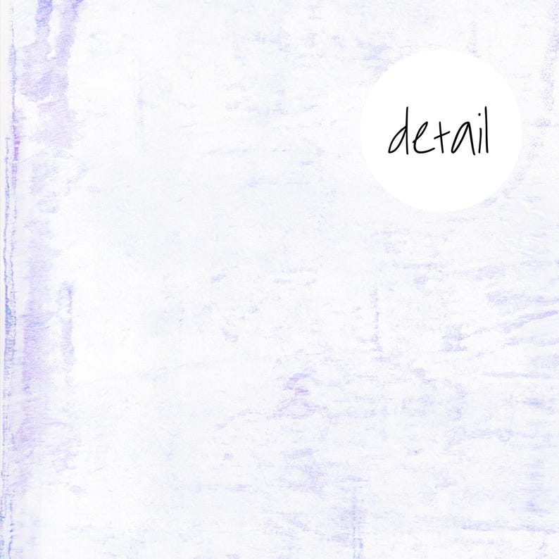 May include: A light purple watercolor background with a white circle containing the word "detail" in black.