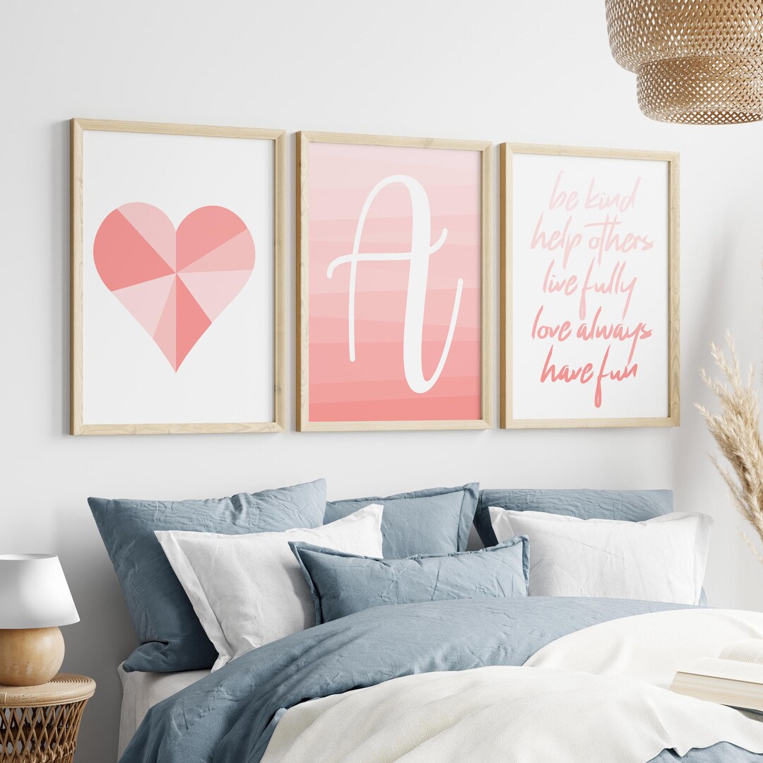 Girl Bedroom Wall Decor, Tween Girl Room Decor Pink, Quotes for Girls Room, Peach Color Wall Art ...