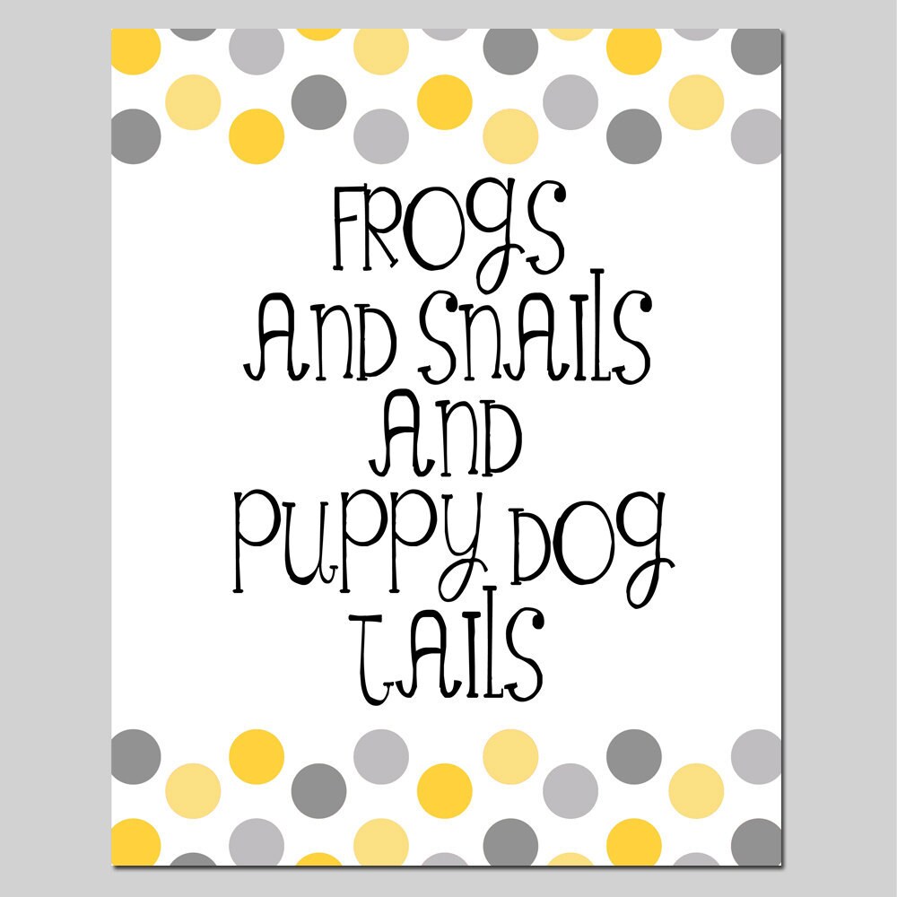 Frogs and Snails and Puppy Dog Tails Baby Boy Nursery Art Etsy