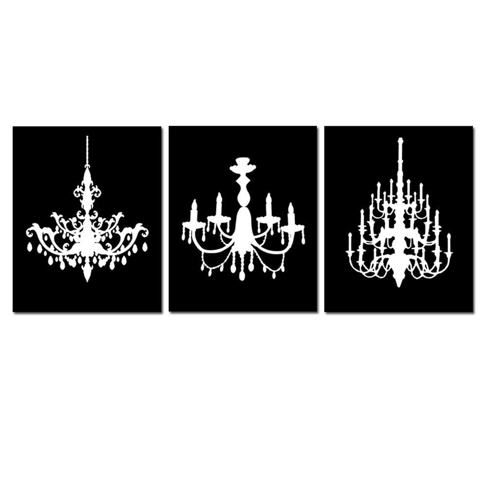 Chandelier Wall Art Chandelier Decor Set of Three Chandelier Etsy