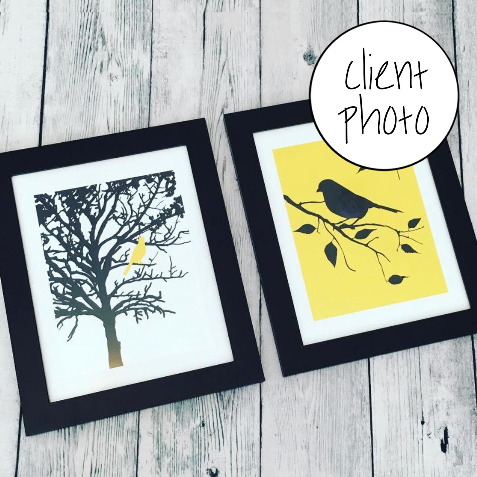 Bird and Tree Art Bird Wall Art Set of Two Bird Prints Bird Etsy