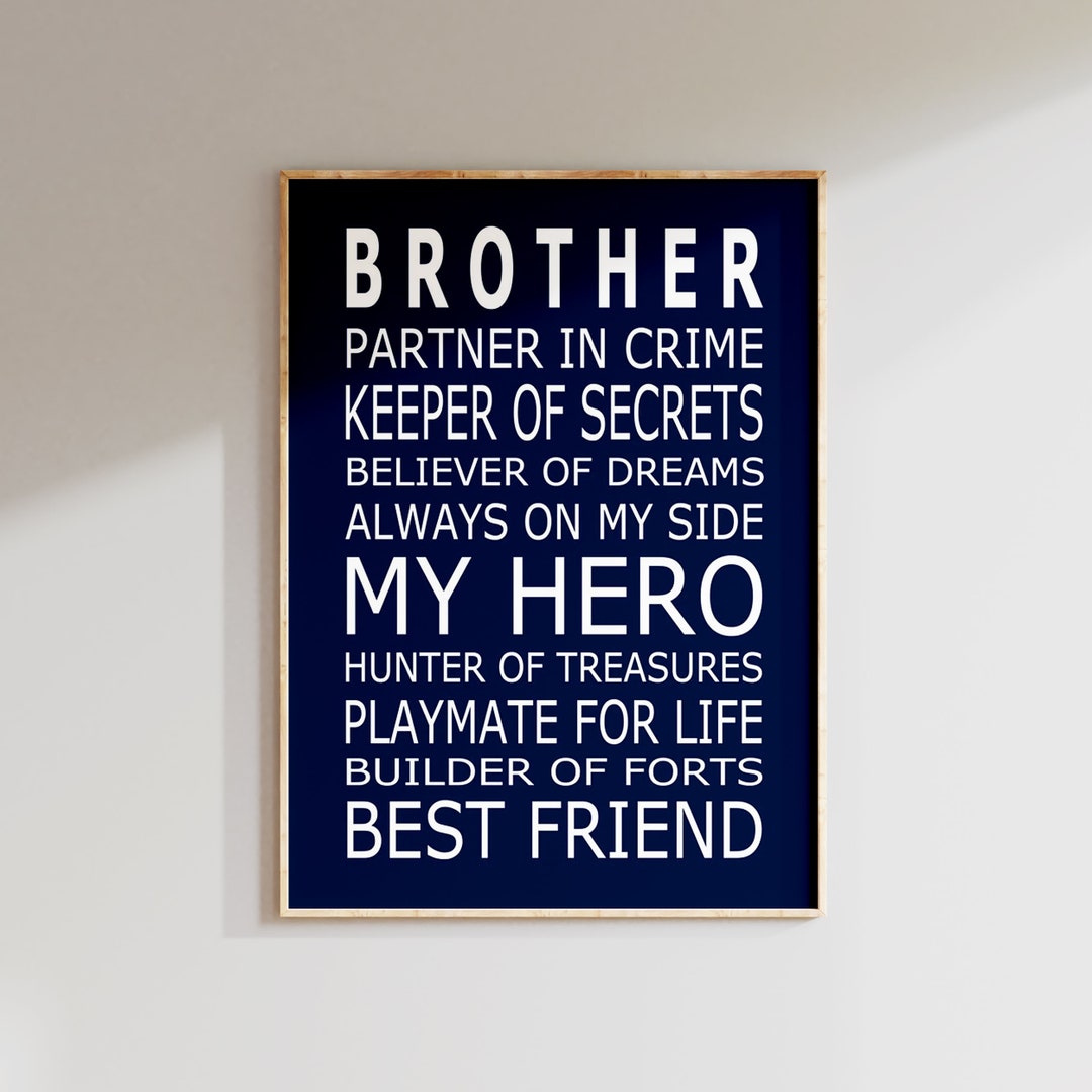 Buy BROTHERS Print Brothers Quote Brothers Decor Big Brother Quote  Brothers Wall Art Boy Nursery Art Boy Rules Sign PRINT or CANVAS Online  in - Main Image