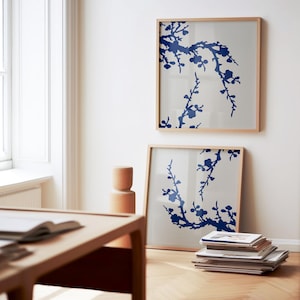 Cherry Blossom Wall Art, Cherry Blossom Art, Cherry Blossom Decor, Floral Wall Art, Set of 2 Cherry Blossom Prints or Set of Two Canvas Art