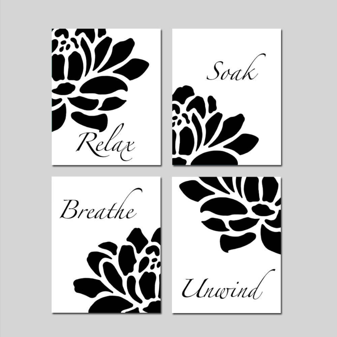 Bathroom Art Black and White Bathroom Decor Adult Bathroom Art Relax