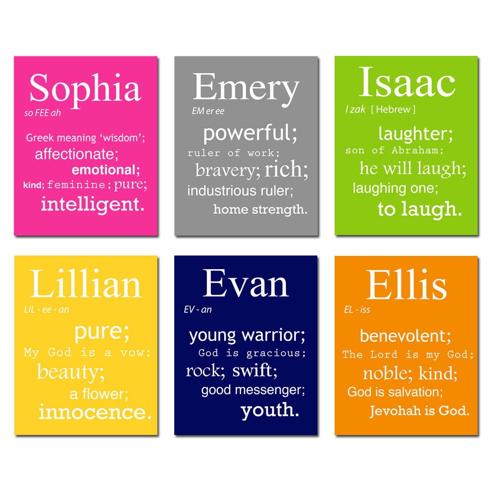 Name Meaning Print 8x10 Modern Nursery Art Great Gift Etsy