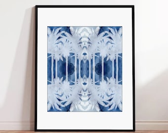Blaue Aquarell Palme Kunst, Tropische Wand Kunst Druck, Blaue Palme Wand Kunst, Kunst für Strand Haus Wand Dekor, Palme DRUCK ODER LEINWAND