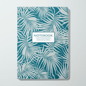 Palm Tree Notebook, Tropical Sketchbook Blank, Palm Frond Notebook for Adults, Beach Lover Gifts Women, Jungle Leaves Sketchbook - LAST ONE