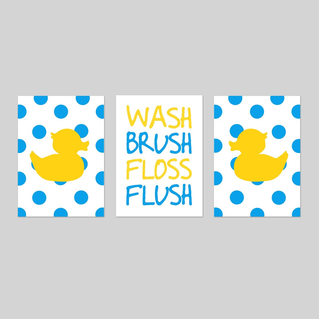 Rubber Ducky Wall Art for Kids Bathroom Decor, Toddler Bathroom Decor
