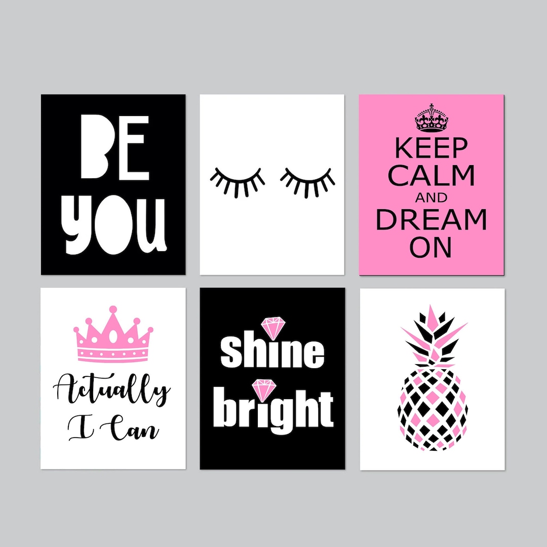 Modern Teen Girl Room Decor, Teenage Girl Bedroom Wall Art, Positive