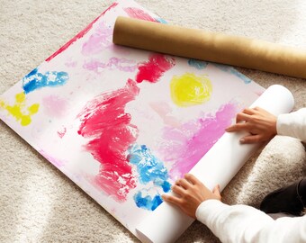 Colorful Abstract Art Print or Canvas, Teen Girl Wall Art Pink and Red, Hot Pink Decor for Girls Room