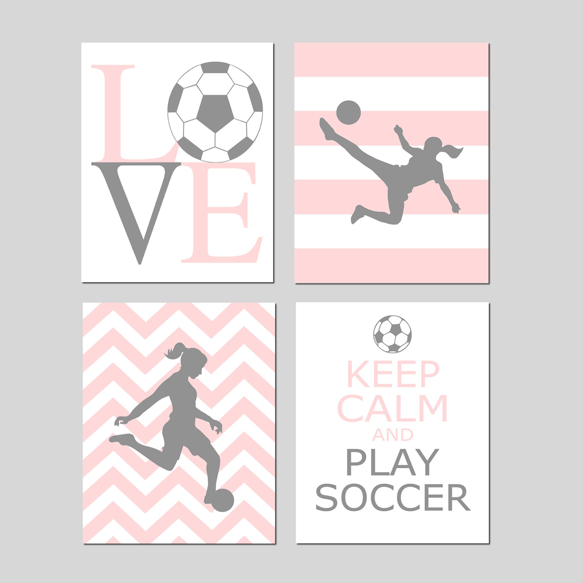 Teen Girls Art, Girls Motivational Art, Soccer Room Decor, Soccer Girl Wall  Art, Girls Wall Art, Girls Bedroom, Sports Art, Set of 4 Prints 