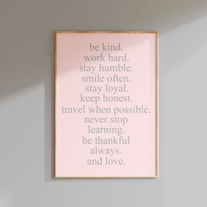 Dorm Decor, Teen Wall Art, Girl Life Rules, Girls Inspirational Quotes for Girl Bedroom Art, Gift for Teen Girl Room Decor, CANVAS OR PRINT