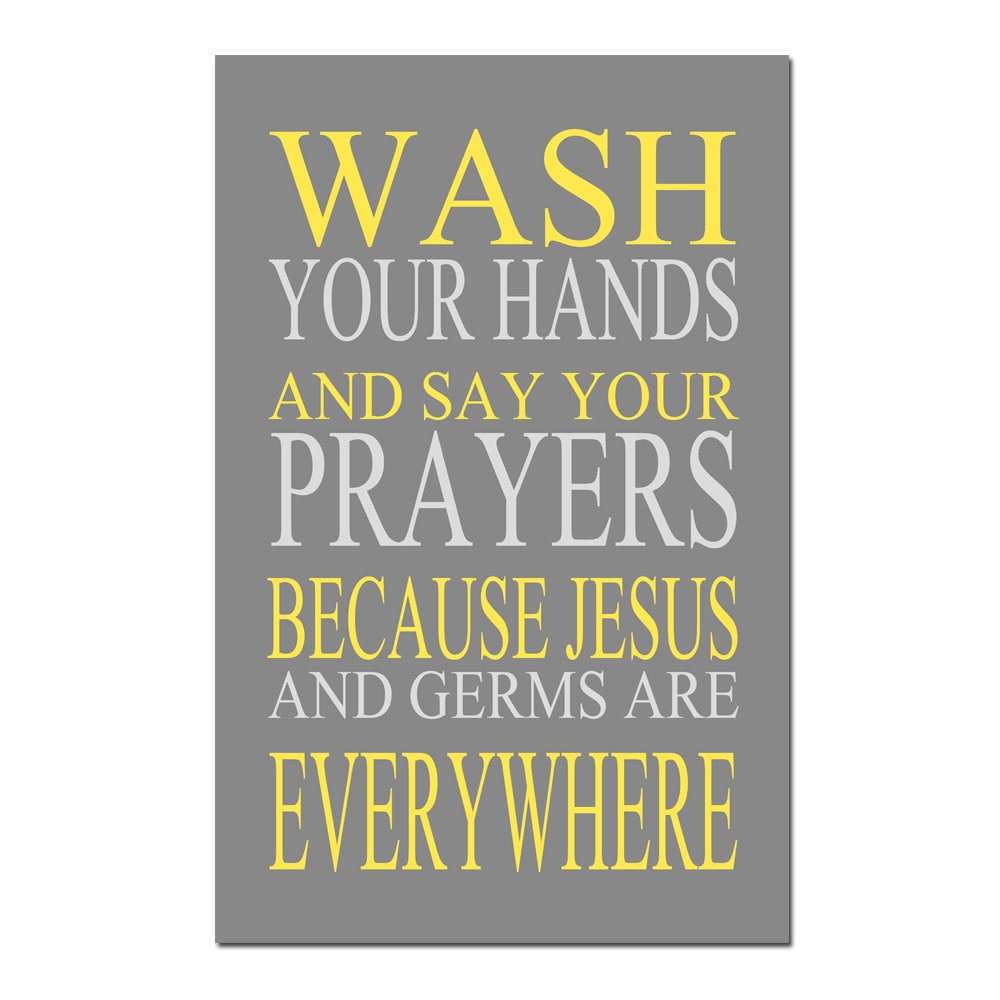 Baño cita baño pared arte baño decoración gris amarillo | Etsy