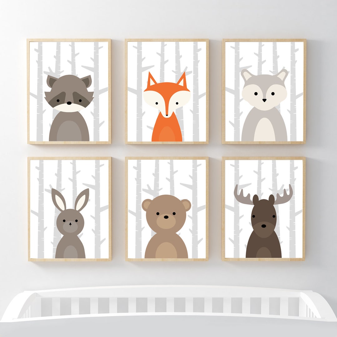 Woodland Nursery Decor Woodland Wall Art Woodland Nursery Set Woodland ...