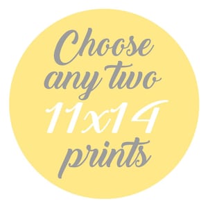 SALE - Mix and Match - Create Your Own Set - Choose Any Two 11x14 Inch Prints - You Choose The Prints and Colors