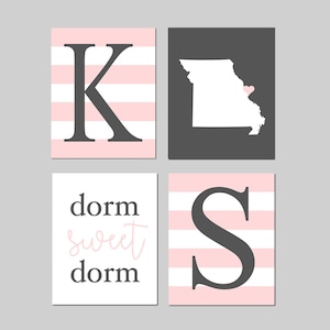 Dorm Decor for Roommates, Dorm Sweet Dorm, Dorm Room Decor, Dorm Decor for Girls, Dorm Posters, Dorm Art - Set of 4 Dorm PRINTS OR CANVAS