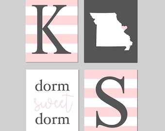 Dorm Decor for Roommates, Dorm Sweet Dorm, Dorm Room Decor for Girls, Dorm Posters - Set of 4 PRINTS OR CANVAS