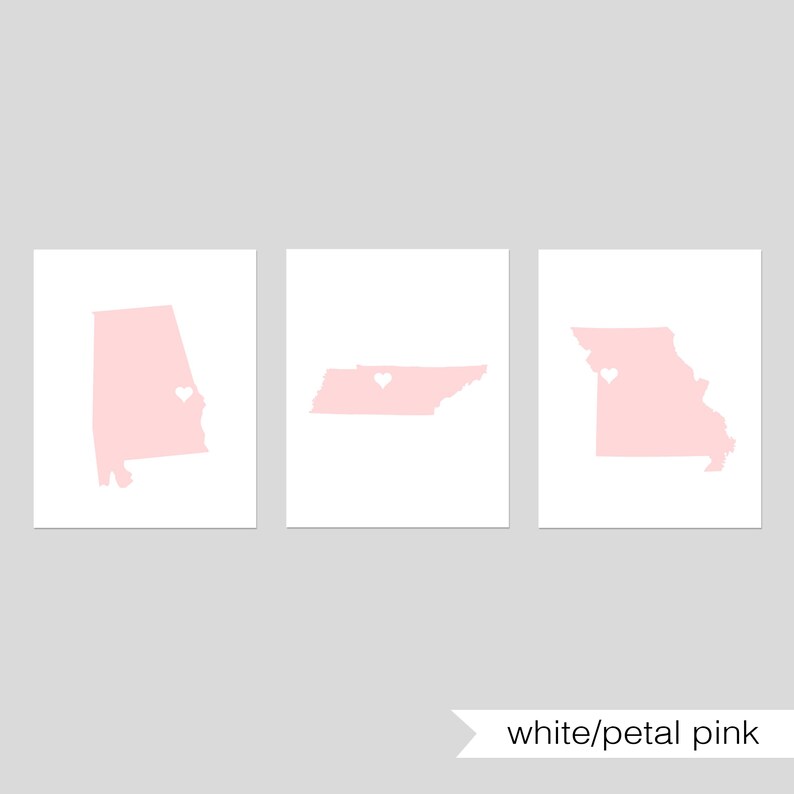 Decorazioni rosa per dormitorio femminile, poster per la stanza del dormitorio, stampe con lo stato della stanza per le ragazze del dormitorio universitario, set di 3 stampe o tele per la stanza del dormitorio white/petal pink