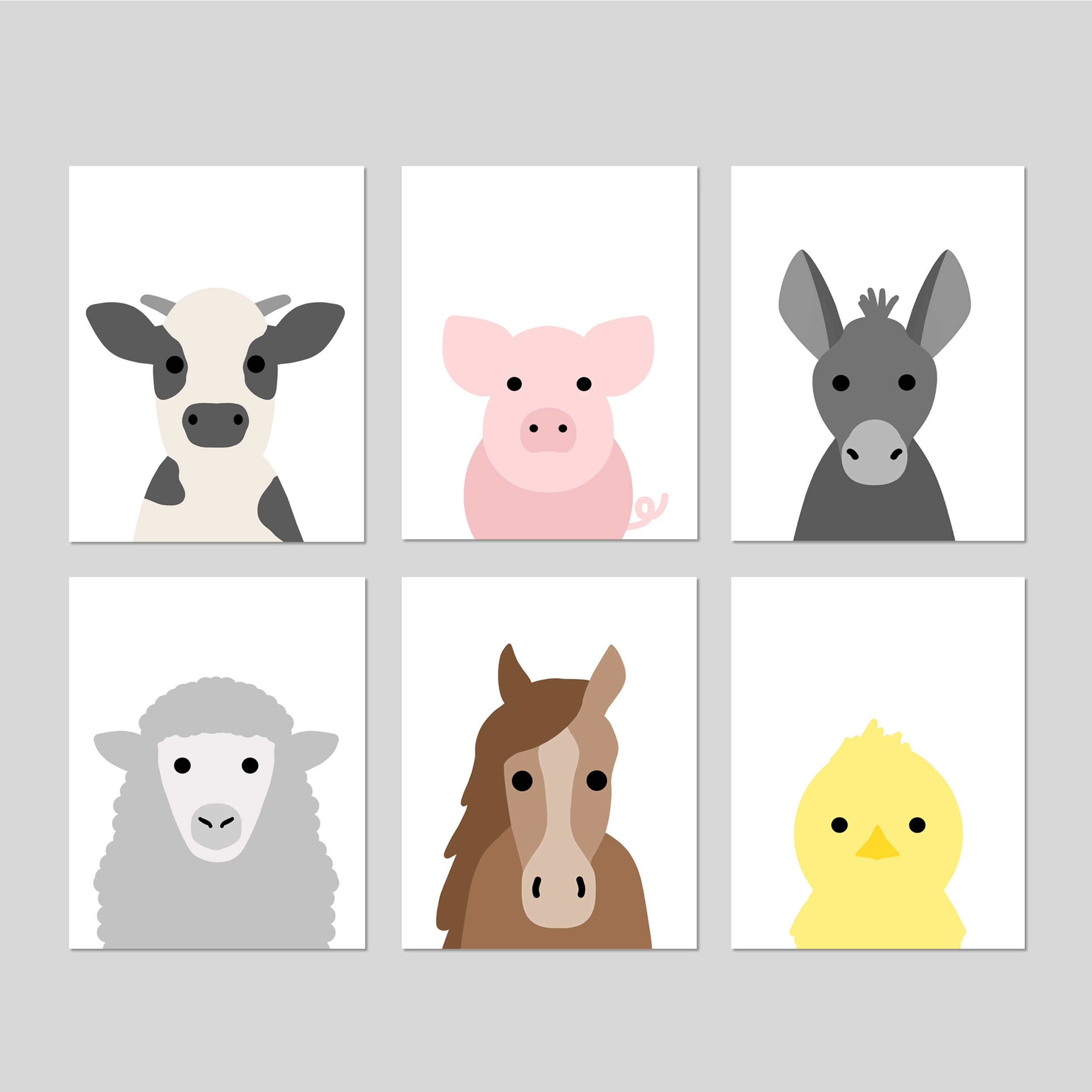 Farm Nursery Decor Neutral, Farm Animal Nursery Prints, Set of 3 PRINTS ...