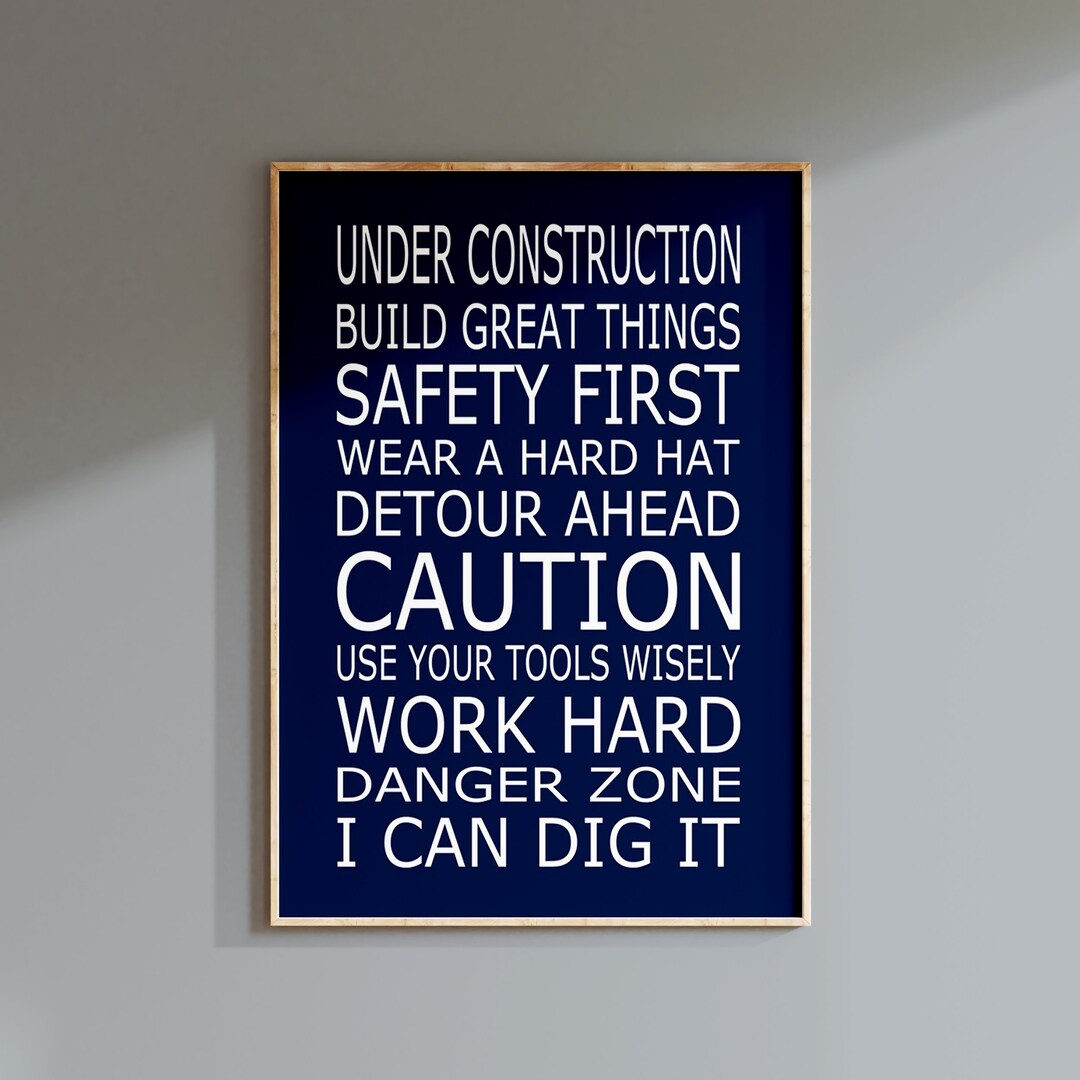 Construction Rules Sign, Construction Nursery Decor, Construction Wall ...