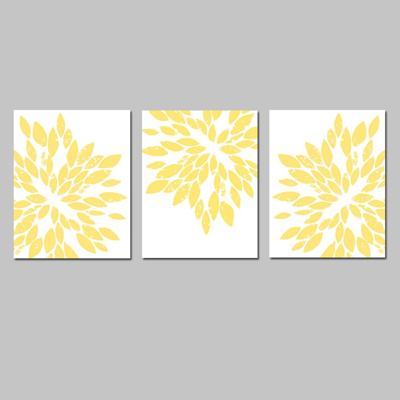 Flower Wall Art Flower Burst Art Floral Burst Art Set of Etsy