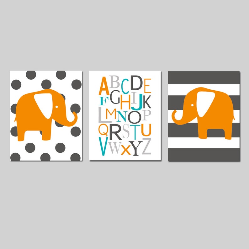 Elephant Room Decor Elephant Bedroom Art Elephant Nursery Prints Boy Elephant Decor Modern Nursery Set Of Three Prints Choose Your Colors