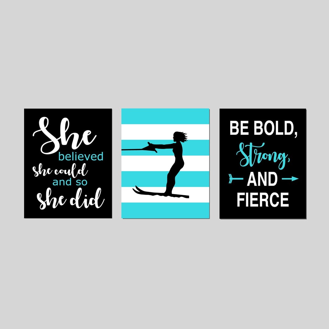 Girls Waterski Art, Girls Waterski Decor, Girls Sports Decor