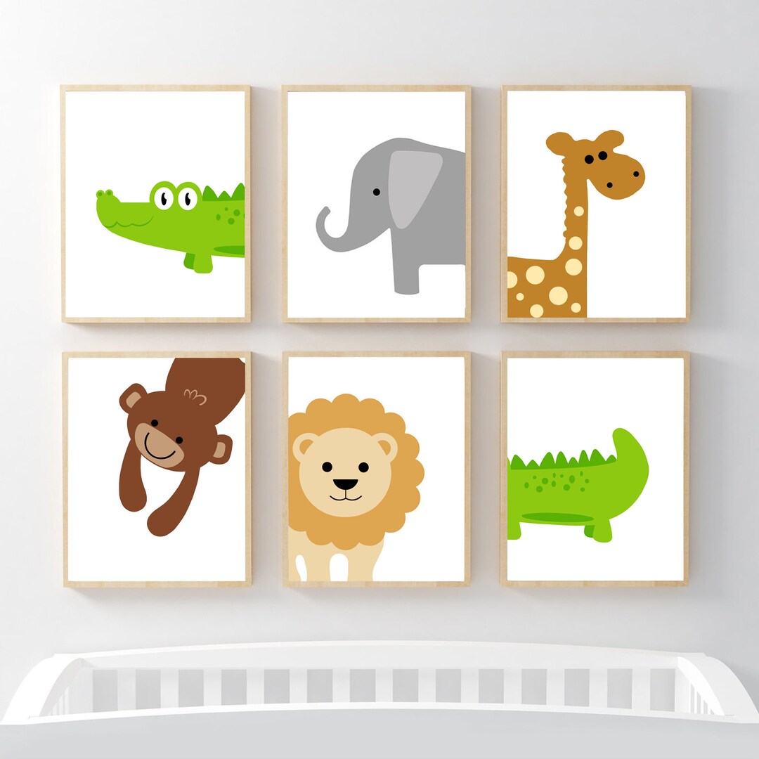 Jungle Animal Nursery Art Modern Animal Art Prints Safari Etsy