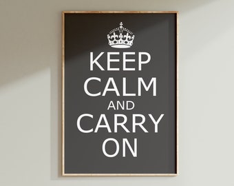 Keep Calm and Carry On - 8x10 Inspirational Quote Print - Popular Quote Print - Vintage Quote Print - Keep Calm Print - CHOOSE YOUR COLORS