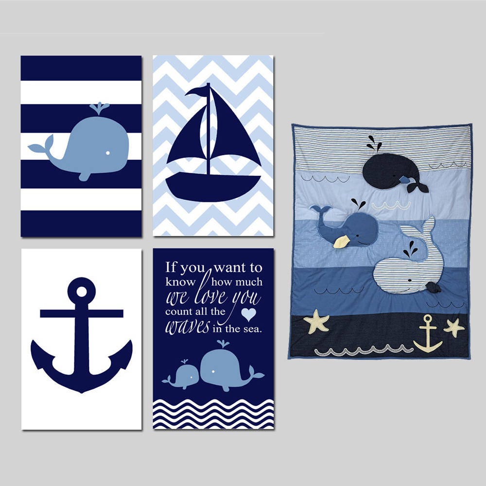 Whale Nursery Wall Decor Whale Nursery Art Baby Boy Whale | Etsy