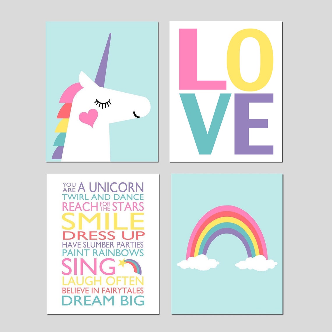 Unicorn Bathroom Art Unicorn Bathroom Prints Unicorn Room | Etsy