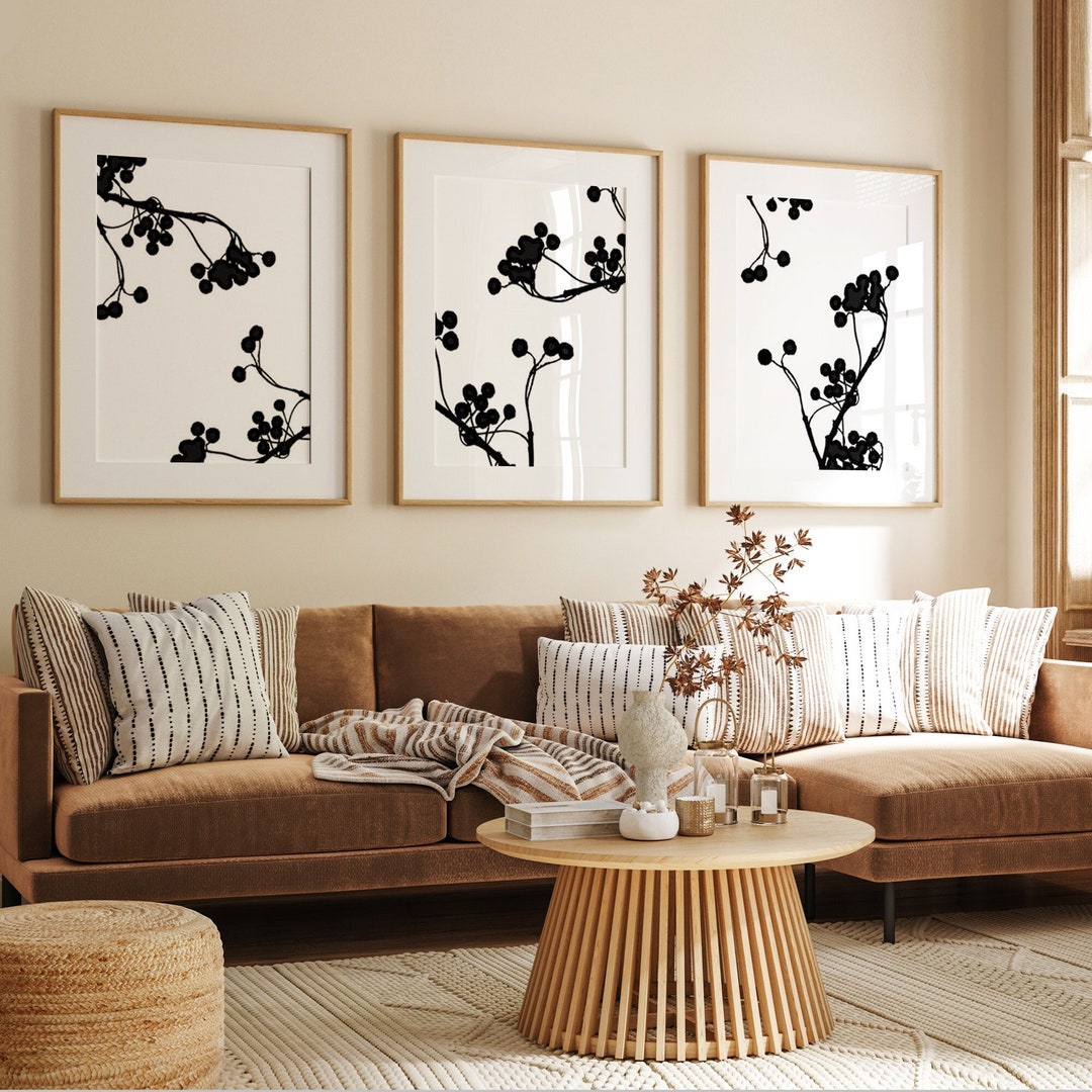 Botanical Wall Art, Black and White Art Prints, Minimalist Wall Art ...