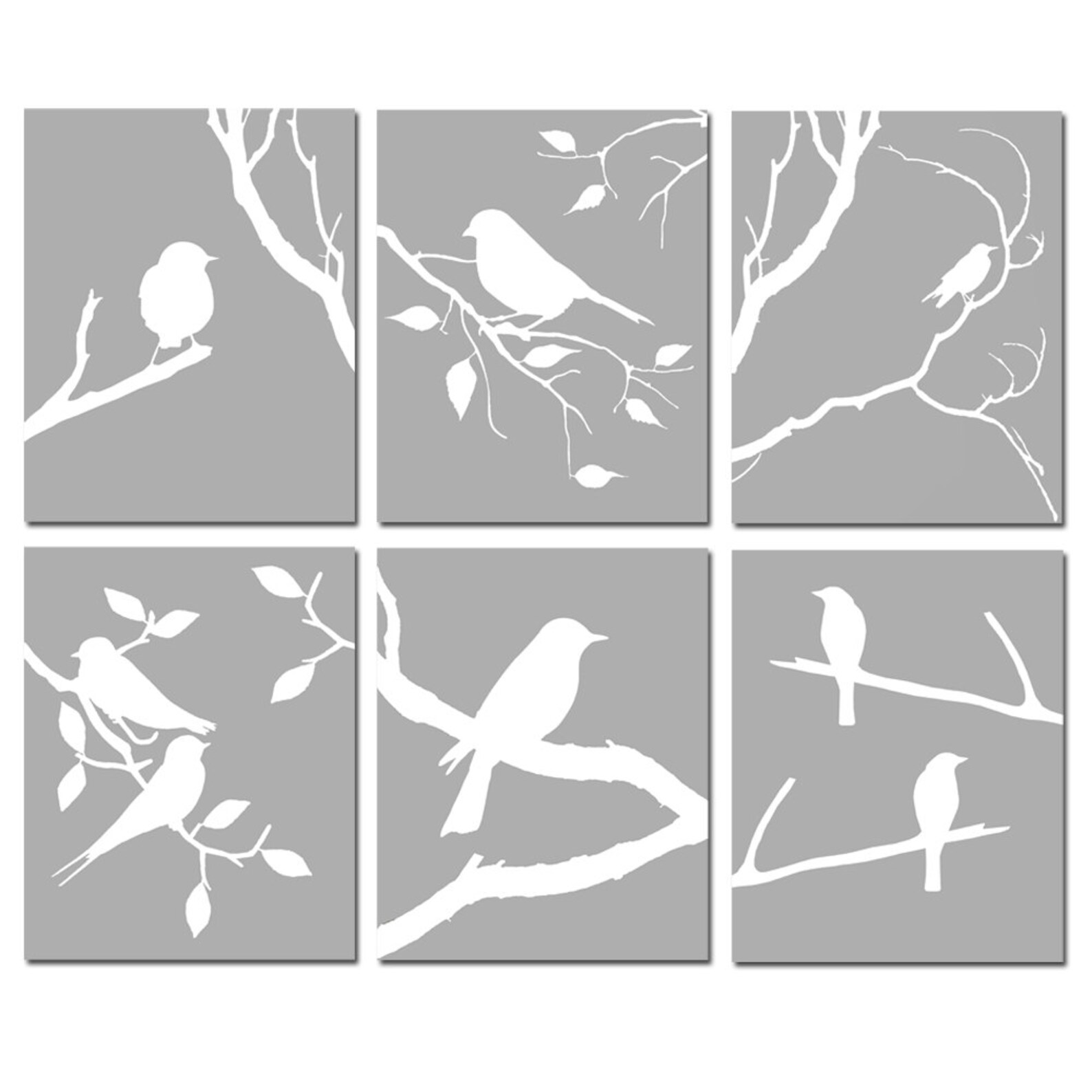 Wall Art Birds Set of 6 Bird Prints or Bird Canvas Art Bird Etsy
