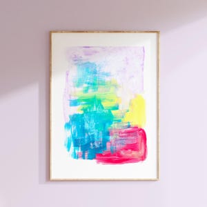 Colorful Wall Art Abstract, Colorful Art Print for Girl Room Decor, Rainbow Wall Art, Colorful Abstract Art, Pastel Abstract PRINT OR CANVAS