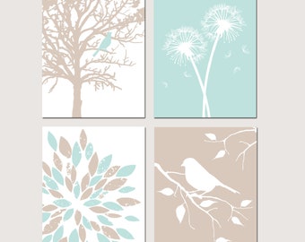 Slaapkamer muurdecoratie Slaapkamerdecoratie Gastenkamer muurdecoratie Slaapkamermuurkunst Slaapkamerkunstafdrukken slaapkamer Set van 4 prints of natuurcanvaskunst
