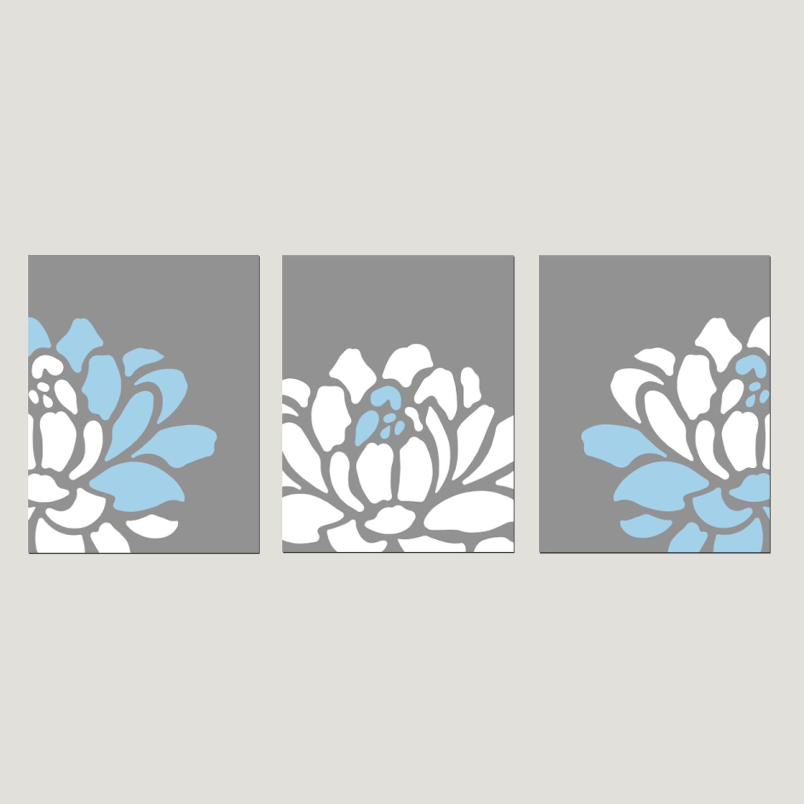 Floral Wall Art Yellow Grey Floral Art Modern Floral Art Etsy