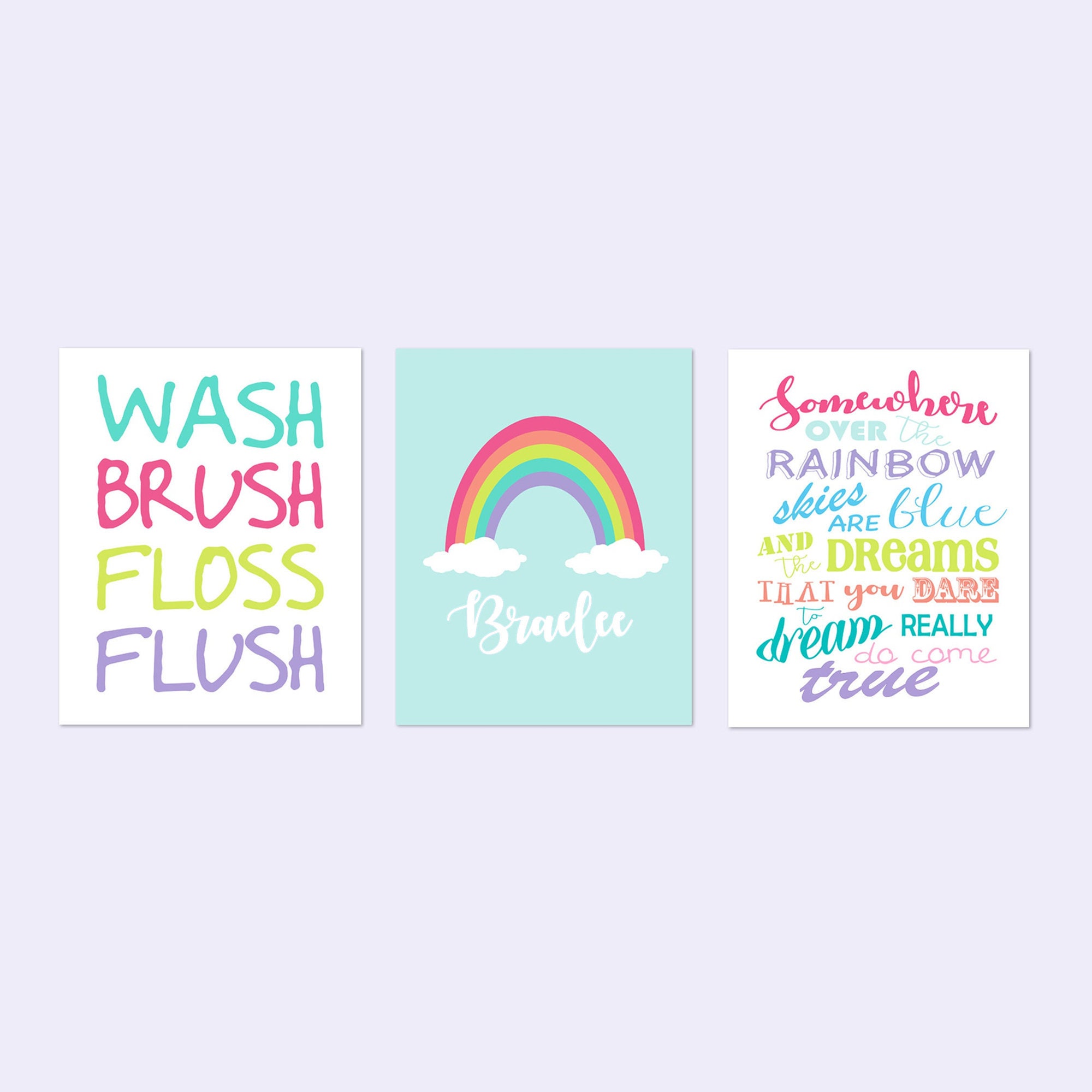 Rainbow Bathroom Art Rainbow Bathroom Decor Rainbow Bathroom Etsy