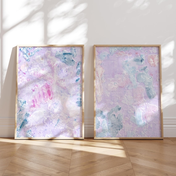 Lavender Wall Art Bedroom, Teen Girl Wall Art Purple Dorm Decor for College Girls Wall Art, Purple Abstract Art, Set of 2 PRINTS OR CANVAS