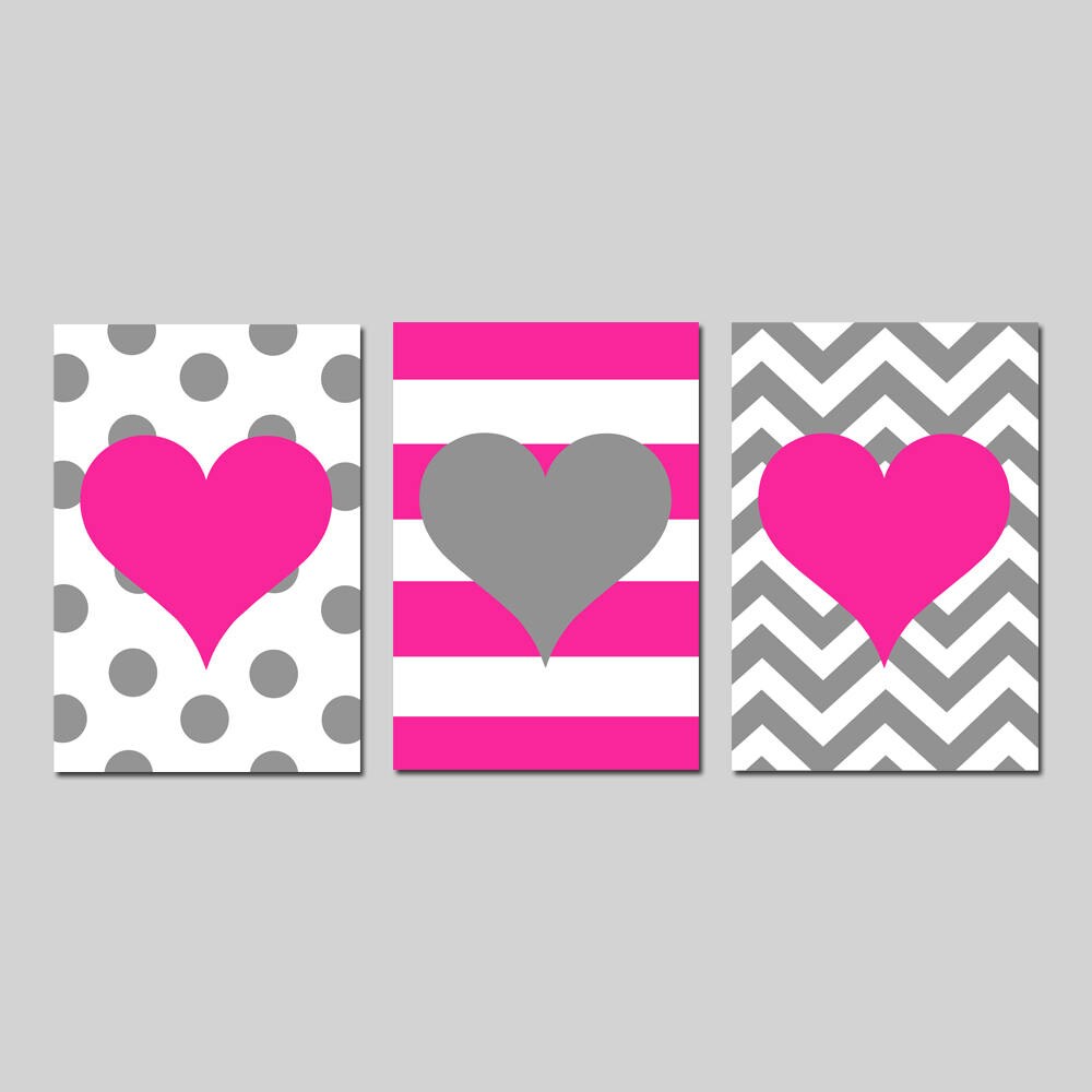 Heart Wall Art Heart Wall Decor Heart Room Decor Heart Prints Etsy