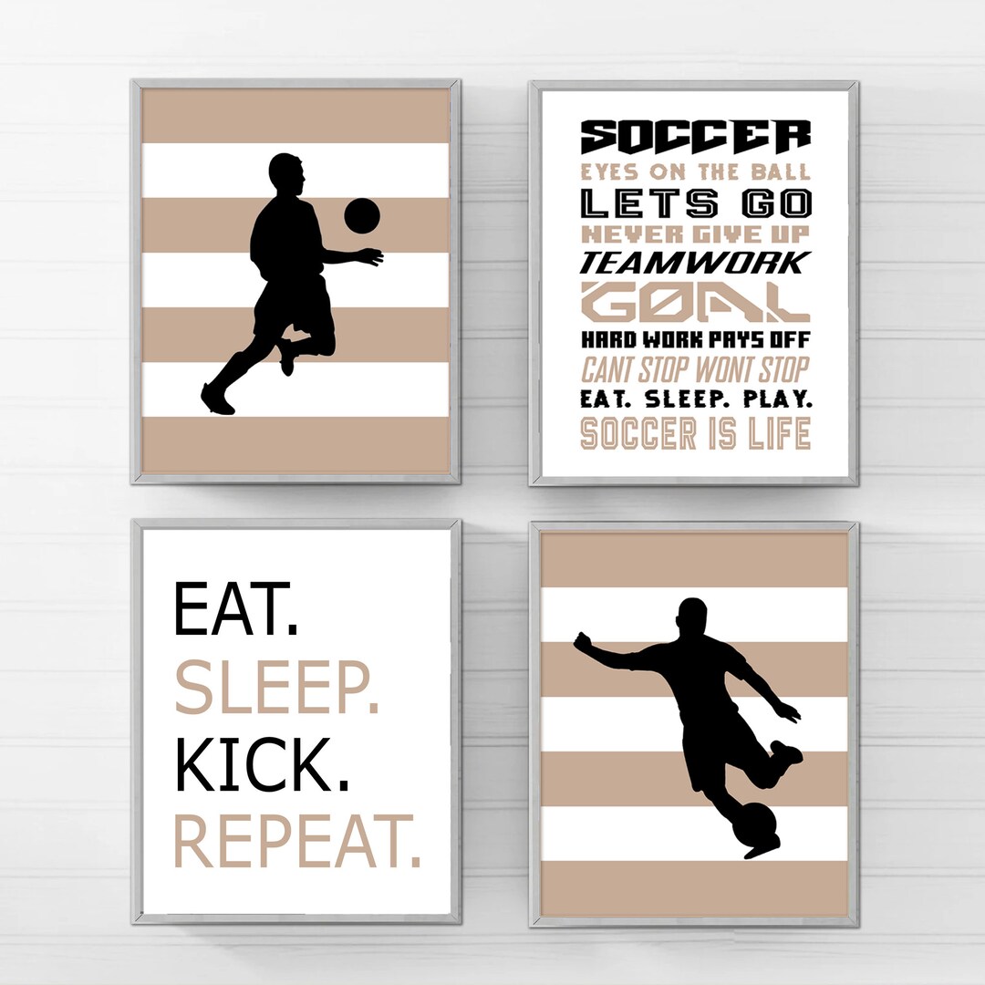 Soccer Posters for Boy Room Decor, Soccer Wall Art for Boy Bedroom