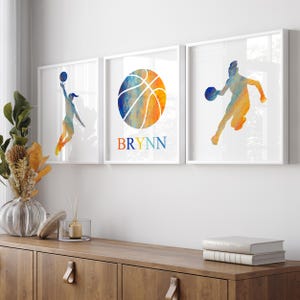 Girls Basketball Bedroom Decor Posters, Basketball Wall Art for Girls Room Decor Teen, Girls Basketball Decor Set of 3 PRINTS OR CANVAS