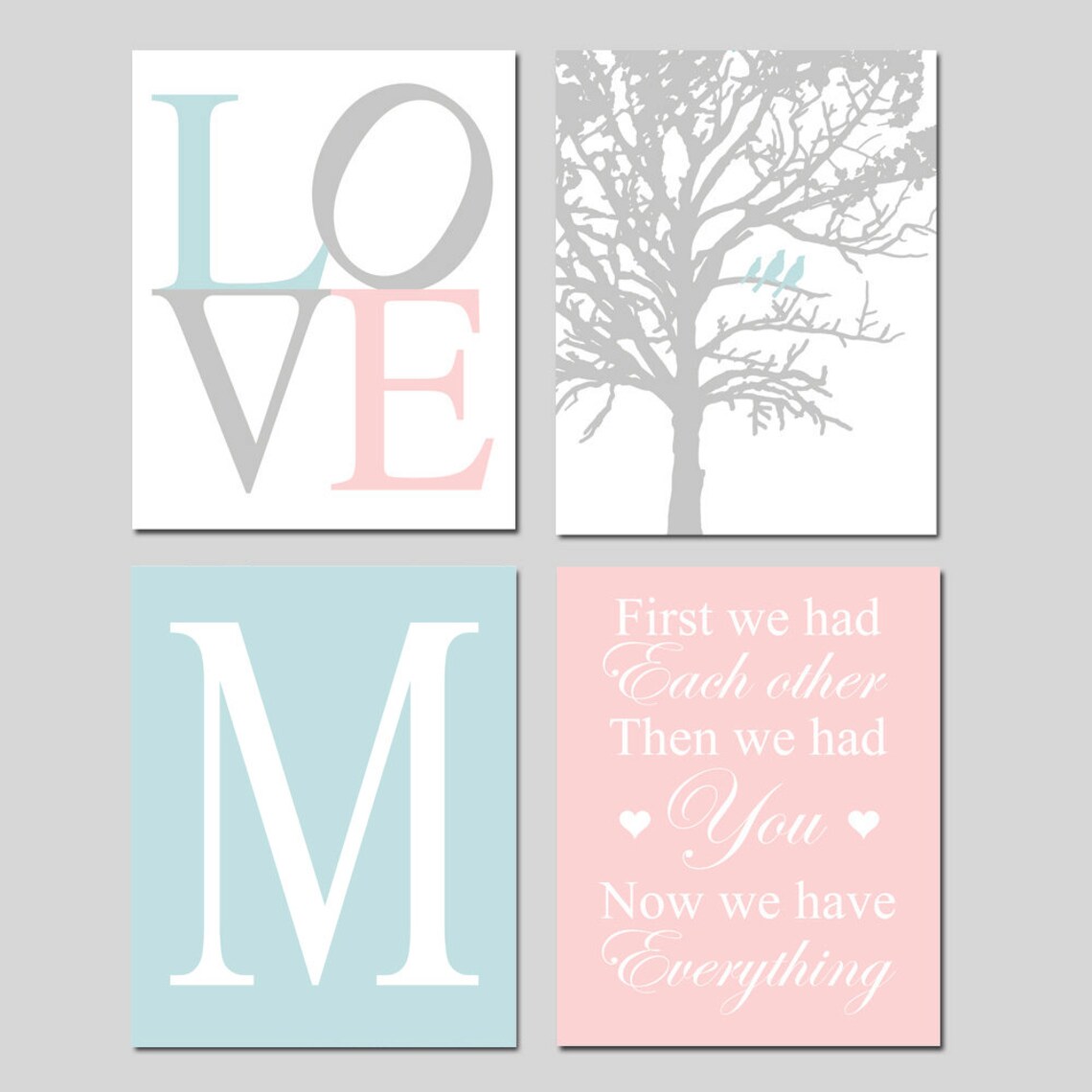 Pink Nursery Prints Girl Nursery Wall Art Love Birds in a Etsy
