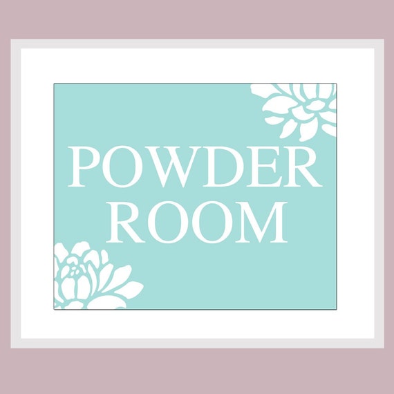 Powder Room 8x10 Typography Floral Print for Bathroom Decor Etsy