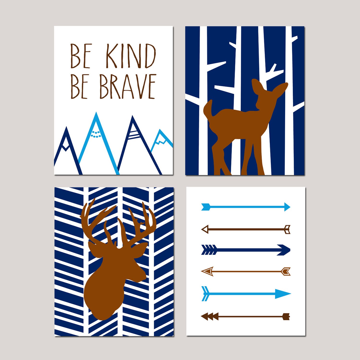 Woodland Nursery Decor Deer Nursery Decor Mountains Nursery Etsy