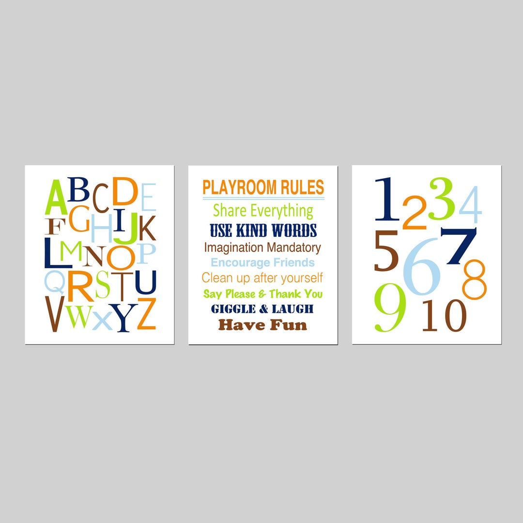Boys Playroom Decor Boys Playroom Wall Art Playroom Rules Etsy