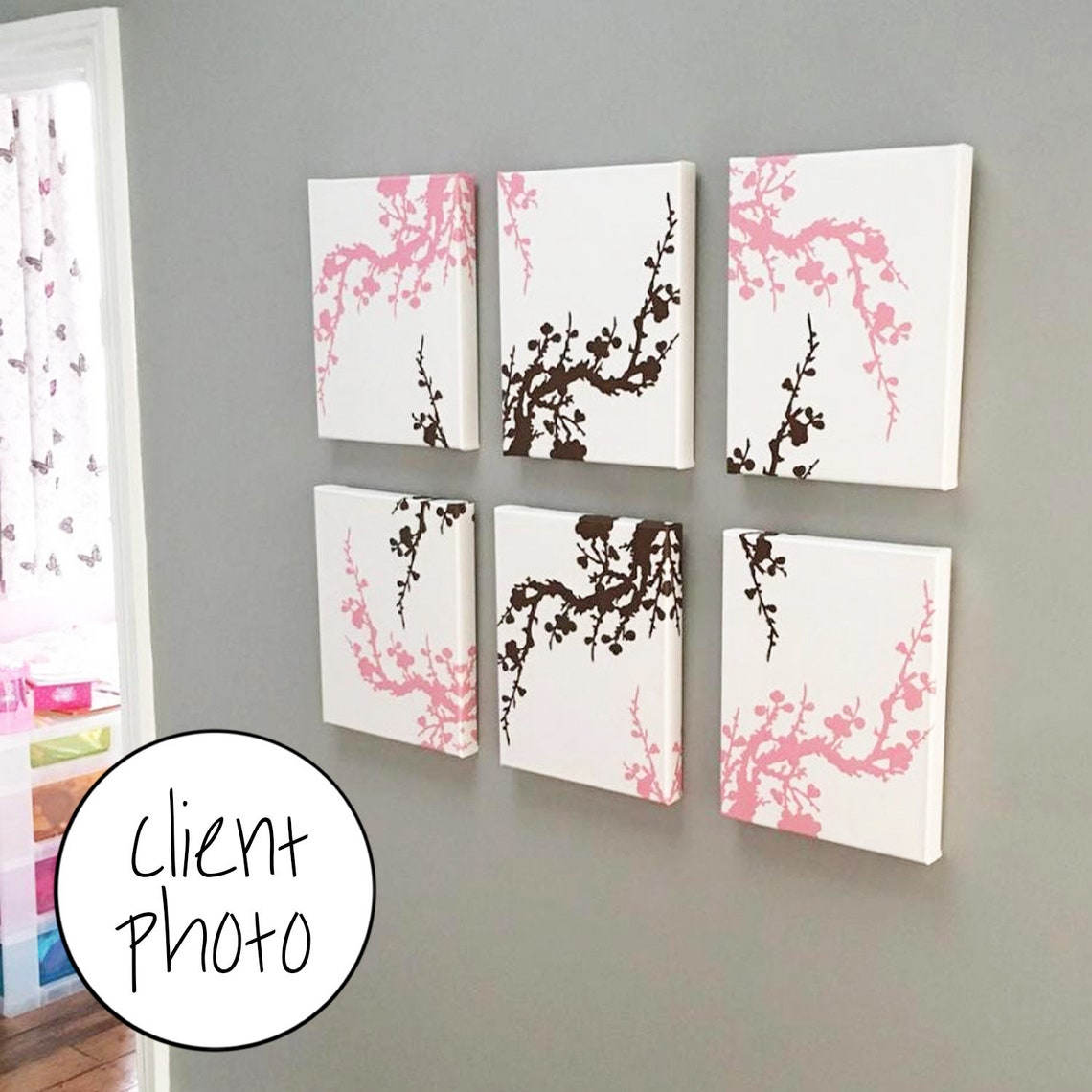 Black and White Cherry Blossom Art Floral Bedroom Art Cherry Etsy