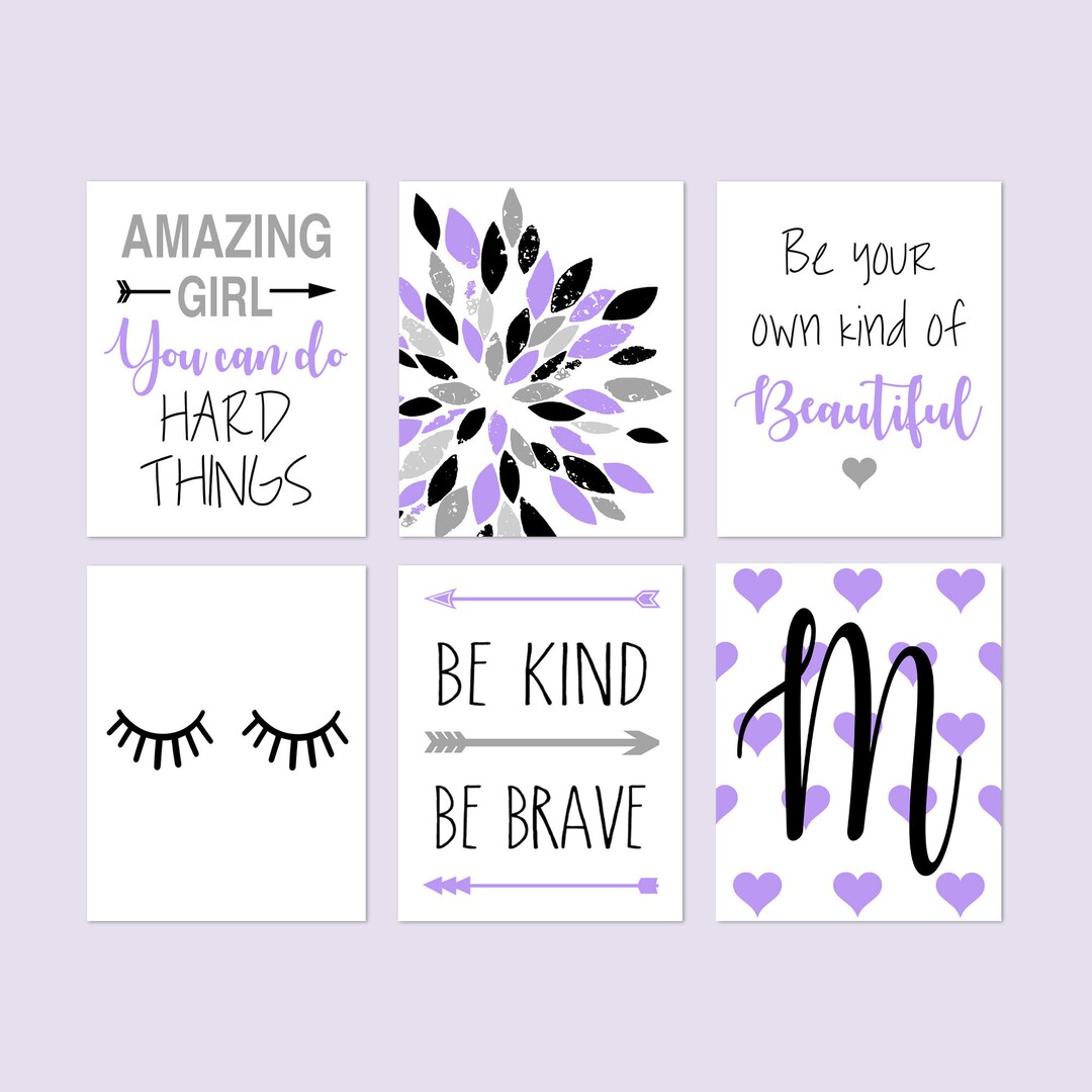 Tween Girl Room Decor, Teen Girl Bedroom Decor, Purple Room Decor for ...
